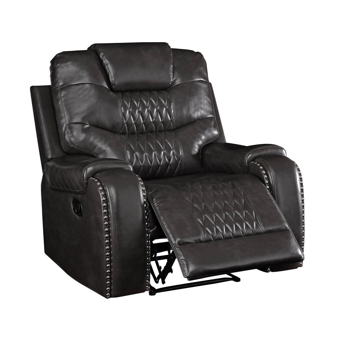 Braylon - Magnetite Synthetic Leather Manual Recliner Chair - Brown by Couch.com