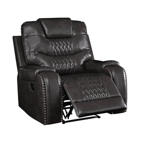 Braylon - Magnetite Synthetic Leather Manual Recliner Chair - Brown by Couch.com