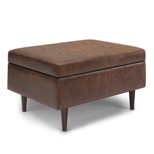 Shay - Large Square Coffee Table Storage Ottoman Mid-Century Style by Couch.com
