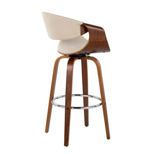 Curvini Mid - Century Modern Fixed Height Barstool With Swivel (Set of 2) by Couch.com