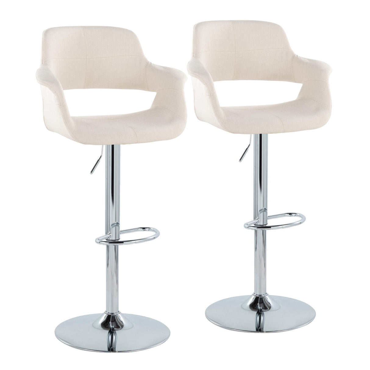 Vintage Flair - Mid Century Modern Adjustable Barstool With Oval Footrest (Set of 2) by Couch.com