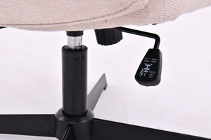 Couch.com Cross Legged Office Chair, Wide Comfty Desk Chair, Vanity Home Chair No Wheels Armless Computer Task Chair, Swivel And Height Adjustable Beige, Adjustable, Modern Style by Couch.com