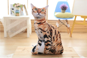 Simulation cat pillow cute cat doll plush toy stereo pet doll