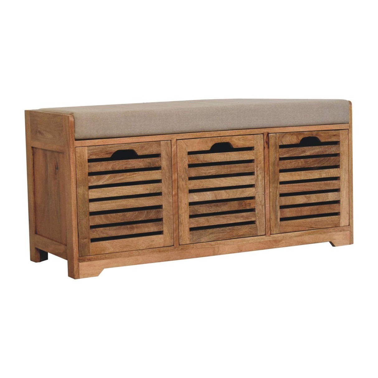 Shutter Shoe Bench, 3 Drawer - Oak by Couch.com