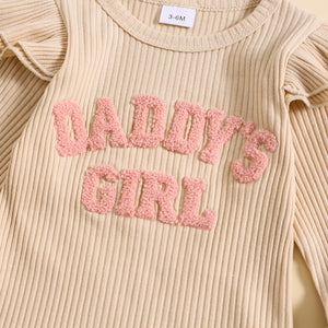 Candy Color Sunken Stripe Letter Embroidery Suit