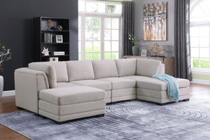 Kristin - Linen Fabric Reversible Sectional Sofa by Couch.com