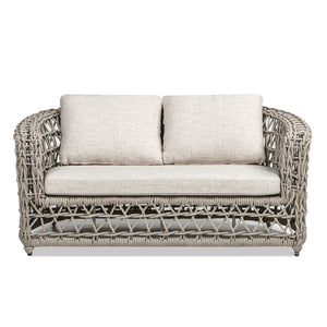 Everly - Frame Barrel Deep Seating Patio Loveseat Sofa Axroma Olefin - Oat Beige by Couch.com