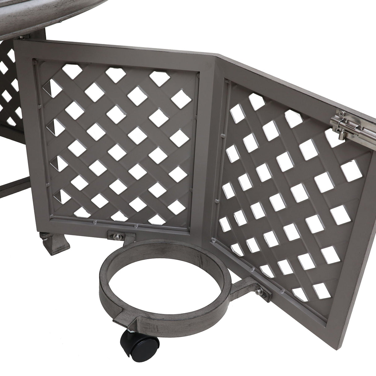 Couch.com Cast Aluminum Propane Gas Firepit Table, Chat Height Gray, Durable Design, Weather-Resistant, Metal Construction, Dark Gray Finish by Couch.com