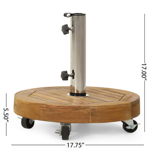 Ralph - Round Umbrella Base - Teak by Couch.com