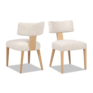 Louise - Split Back Upholstered Dining Side Chair (Set of 2) - Travertine Beige by Couch.com