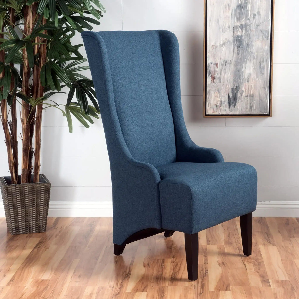 Alight Upholstered Dining Chair With High Back And Birch Wood Legs (Set of 2)