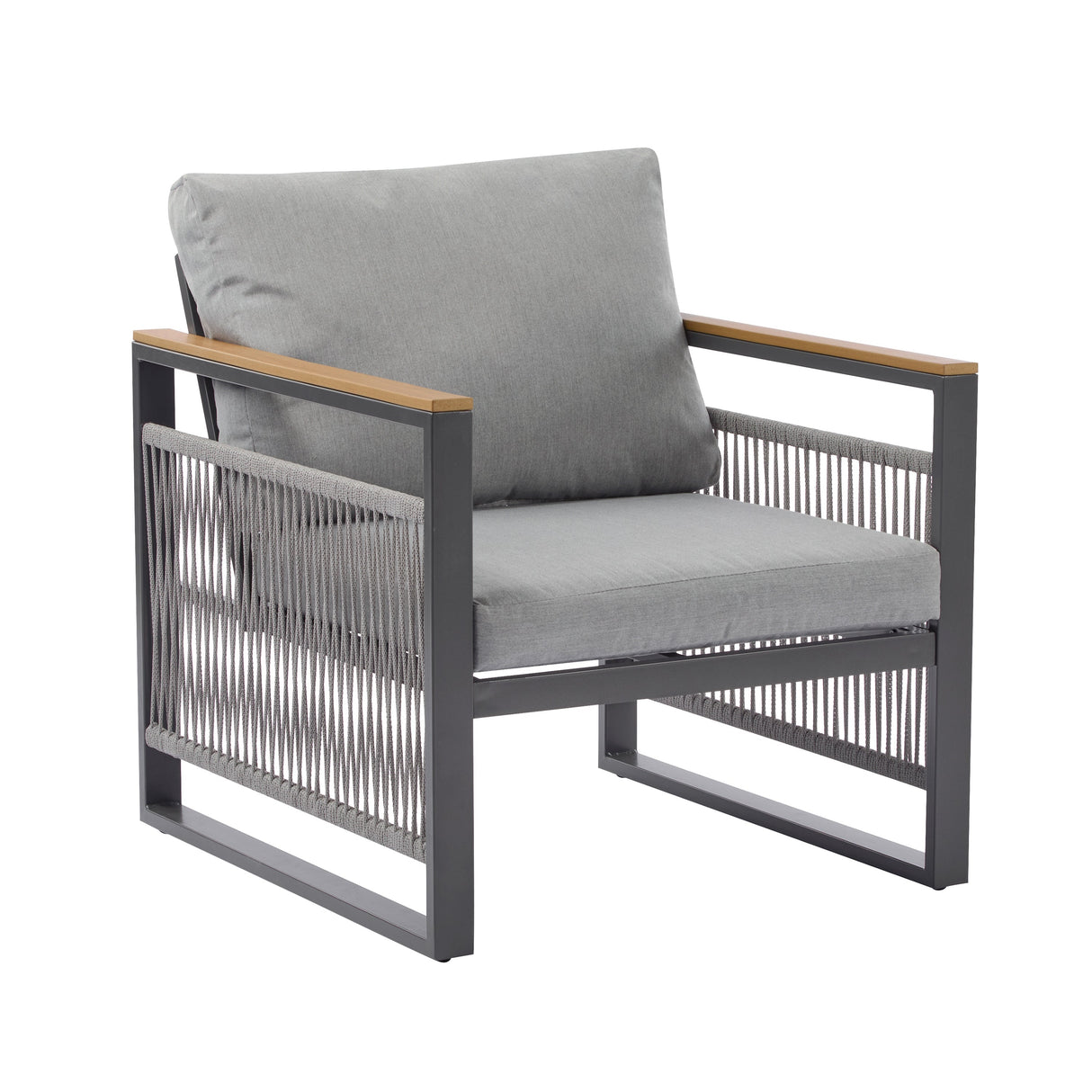 4-Pieces Outdoor Metal Patio Furniture Set with Cushions