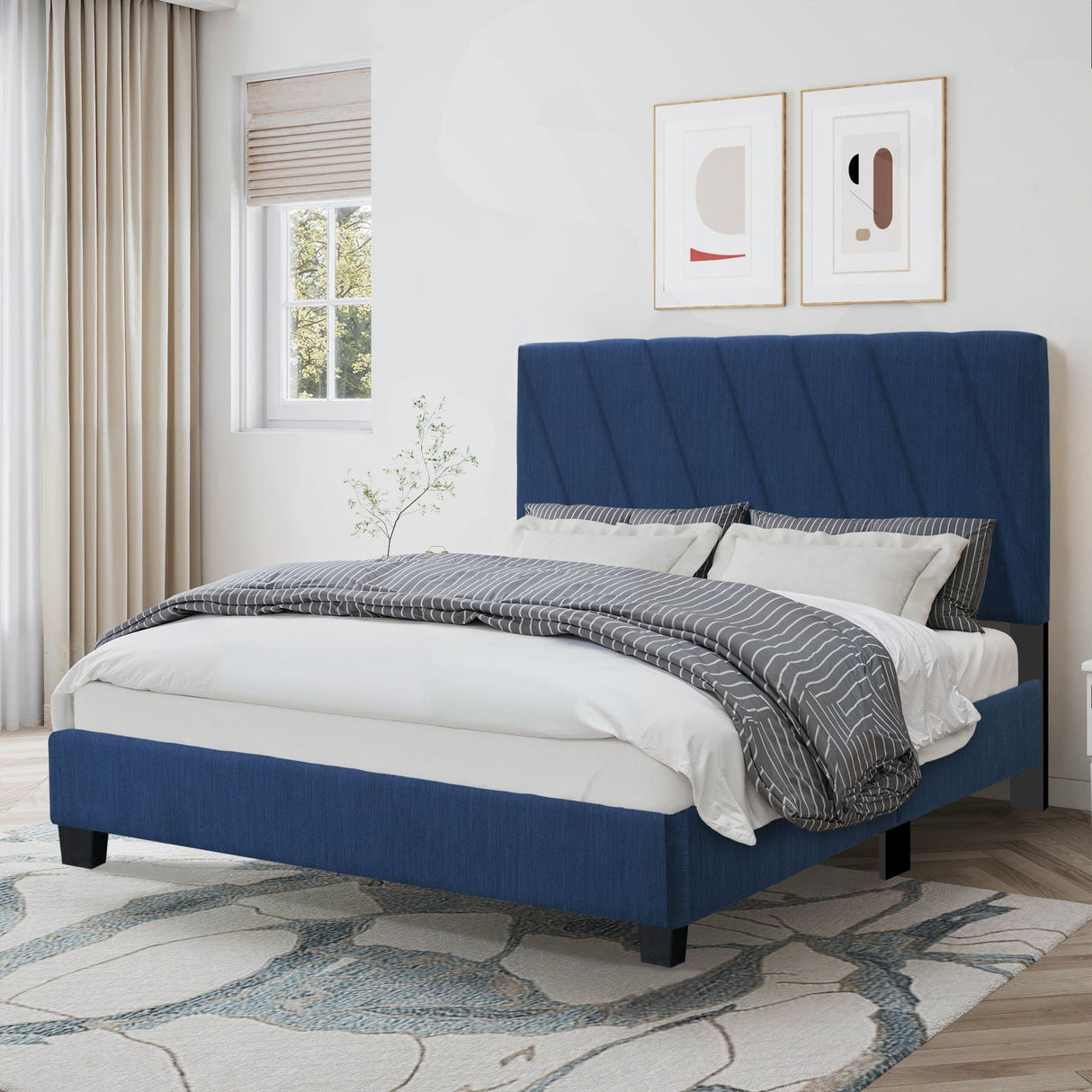 Queen Adjustable Upholstered Bed Modern Minimalist Top Styles by Couch.com