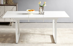 Square Extendable Dining Table With Metal Leg, Modern Space Saving Kitchen Table For Living Room by Couch.com