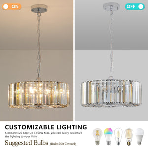 17' Chrome Crystal Pendant Chandelier