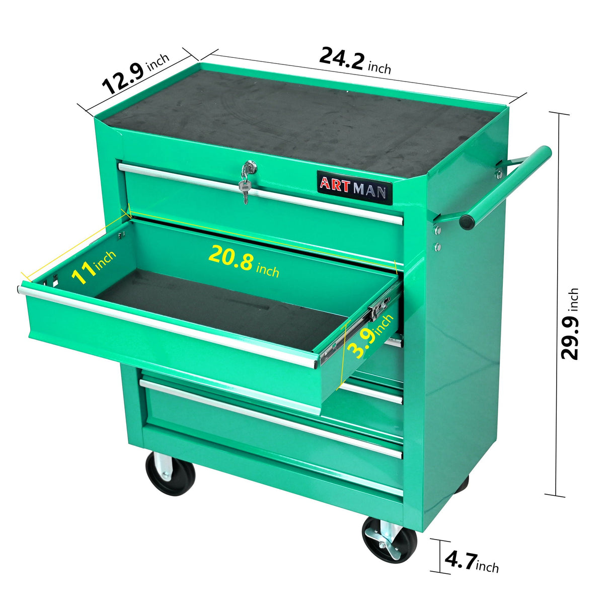 Multifunctional Tool Cart With Wheels And Drawers by Couch.com