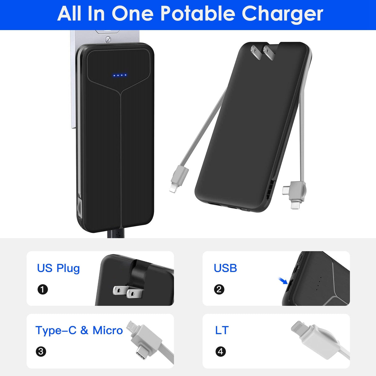 10000mAh Power Bank Portable Charger by DirectDeals