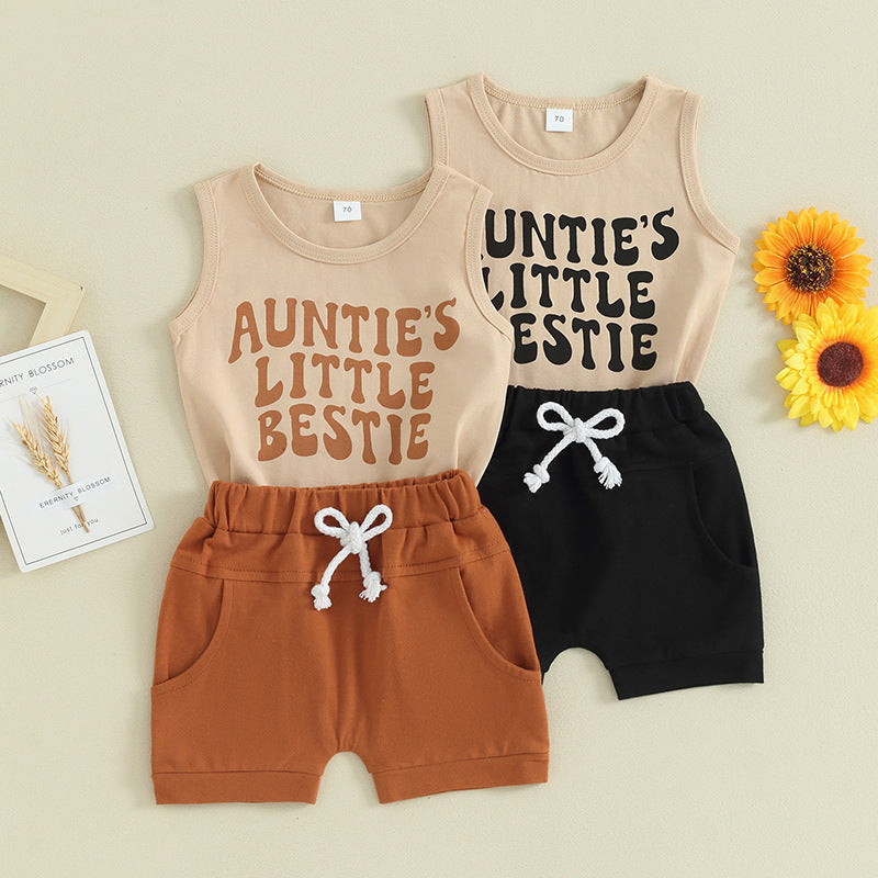 Suit Boy Letter Print Vest