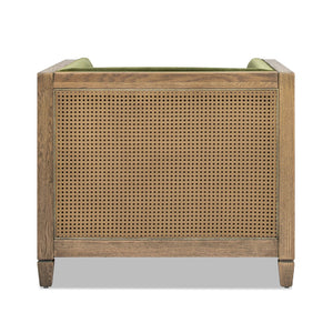 Georgia - Cane Tuxedo Armchair - Olive Green by Couch.com