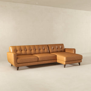 Allison - Mid-Century Modern Leather Sectional Sofa Chaise by Couch.com