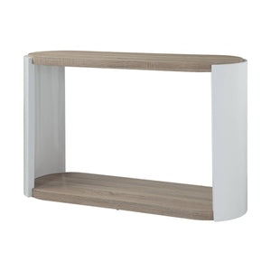 Zoma - High Gloss Sofa Table - Oak / White by Couch.com