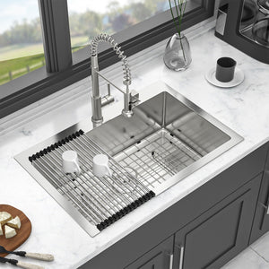 Kitchen Sink Drop In, Stainless Steel Single Bowl, Topmount