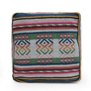 Inca - Handcrafted Peruvian Print Square Pouf Ottoman - Multicolor by Couch.com