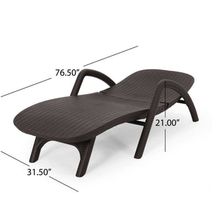 Polypropylene Resin Chaise Lounge With Hand Crafted Details - Dark Brown by Couch.com