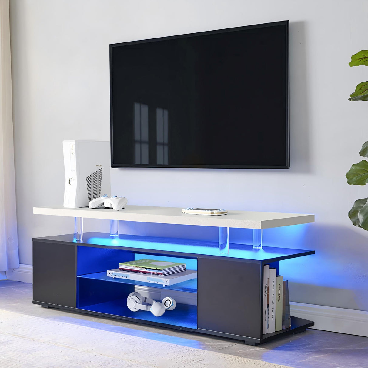 TV Stant With LED And Large Side Cabinet by Couch.com