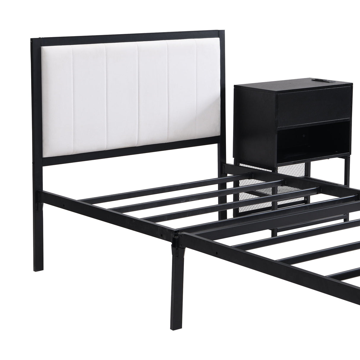 Platform Bed With 2 Tier Storage Shelves, Storage Cabinet by Couch.com