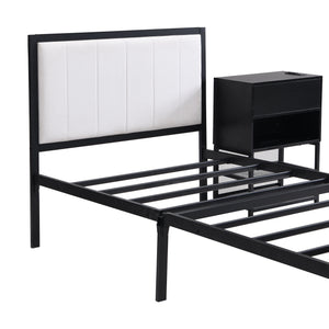 Platform Bed With 2 Tier Storage Shelves, Storage Cabinet by Couch.com