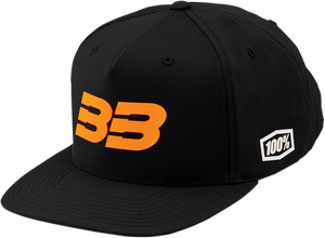 100% BB33 Hat - Black/Fluo Orange - One Size BB-20041-485-01