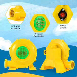 610W Bounce House Blower with Handle and Ground Stakes