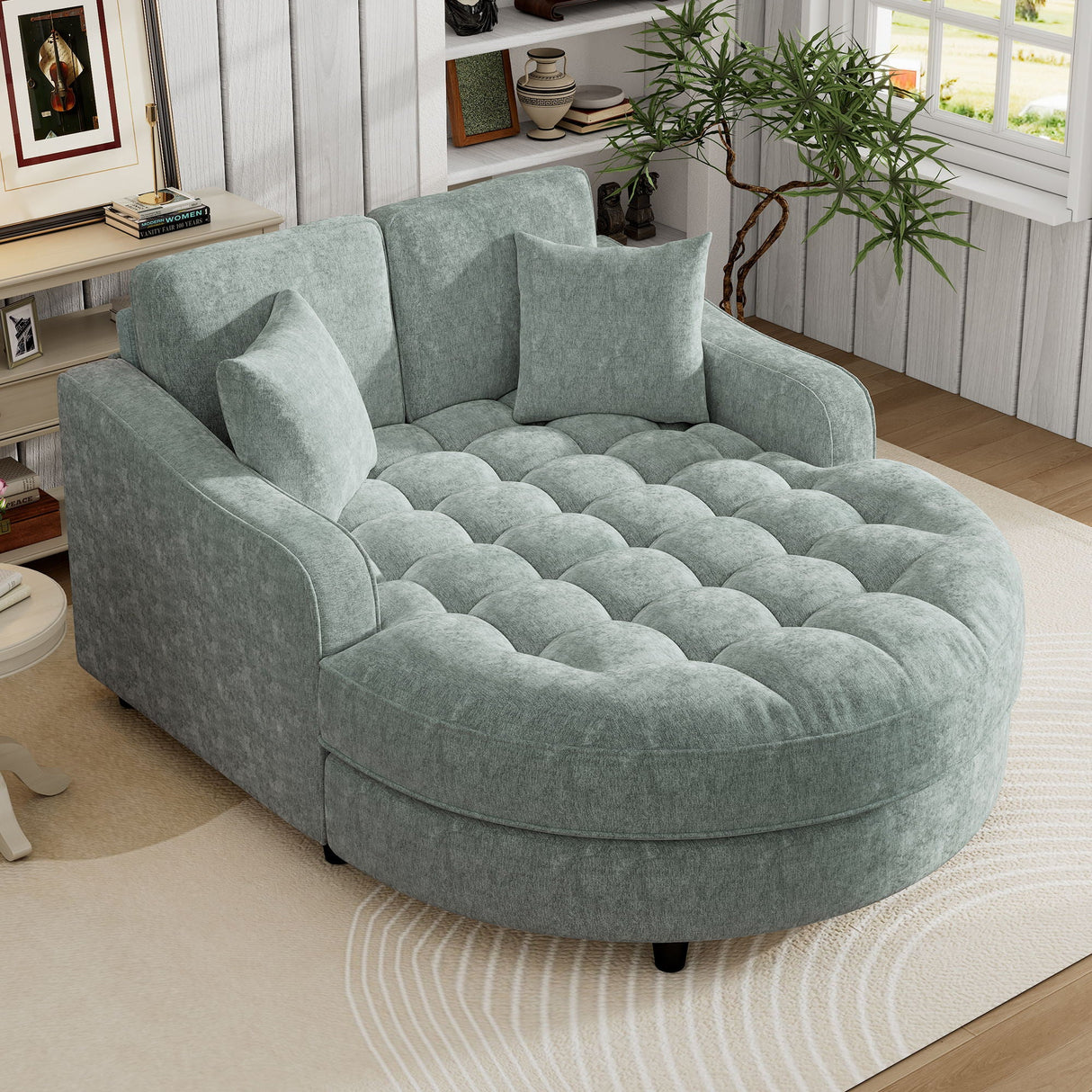 Modern Chaise Lounge Upholstered Sofa Couch With Tufted Seat And Detachable Pillows For Living Room by Couch.com
