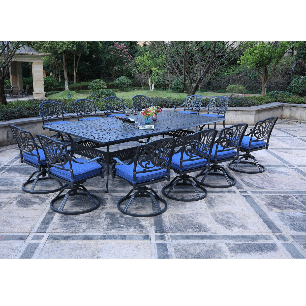 Rectangular Metal Dining Set With Cushions by Couch.com