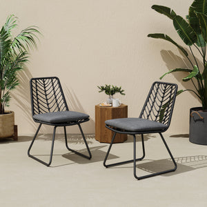 DEJA Chair 2PCS with 2 Cushions, Gray