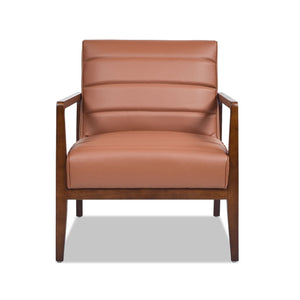 Couch.com Kenneth Modern Transitional Lounge Accent Chair Brown, Durable Design, Modern Style, Leather Construction, Light Brown Finish by Couch.com