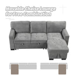 Stylish And Functional Light Chaise Lounge Sectional With Storage Rack Pull-Out Bed Drop Down Table And USB Charger by Couch.com