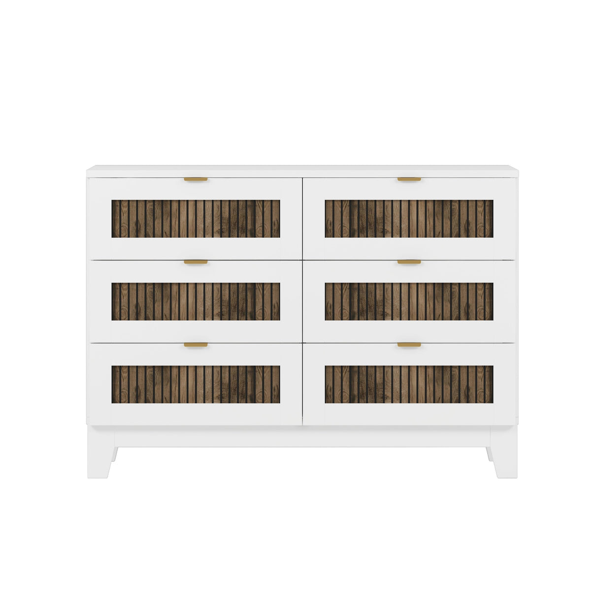 4-Pieces Bedroom Sets, Queen Size Farmhouse Platform Bed with Storage
