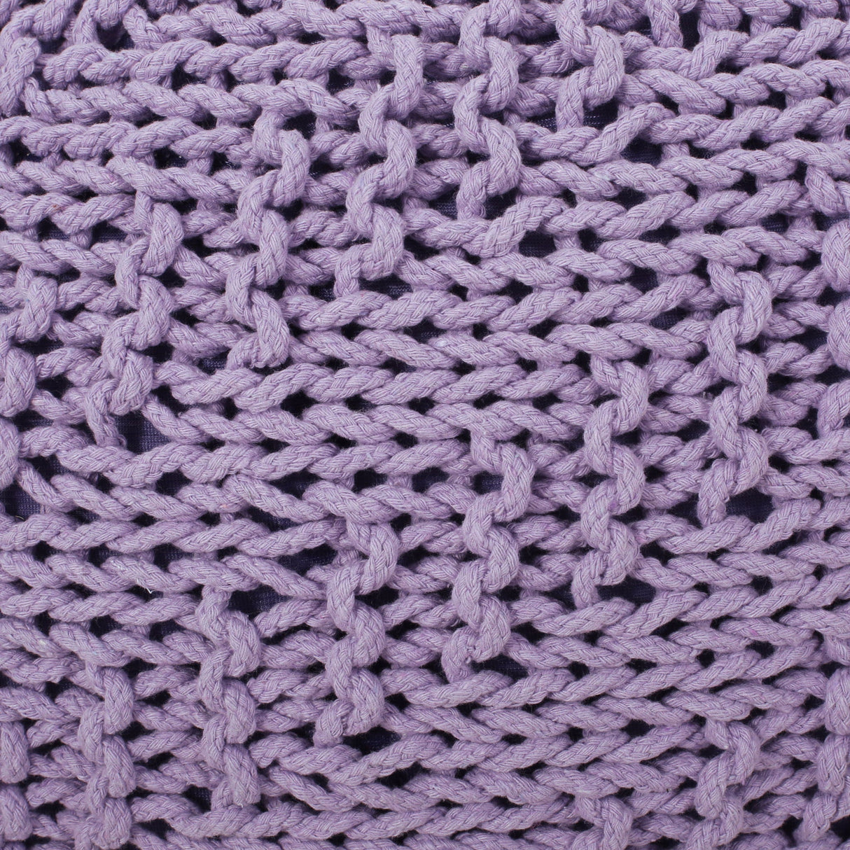 Bordeaux Knitted Cotton Round Pouf Ottoman