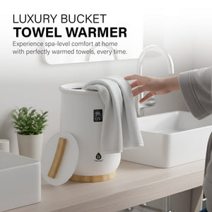 Home Spa Bucket Towel Warmer Bundle – Large-Capacity Warmer with Adjustable Heat (20–90 Min) + 6 Essential Oils