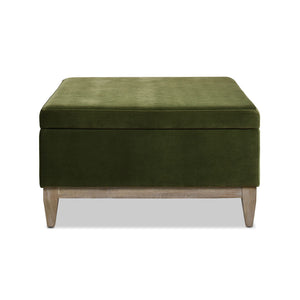 Couch.com Knox Square Storage Cocktail Ottoman Olive Green, with Storage, Durable Design, Fabric Construction, Dark Green Finish by Couch.com