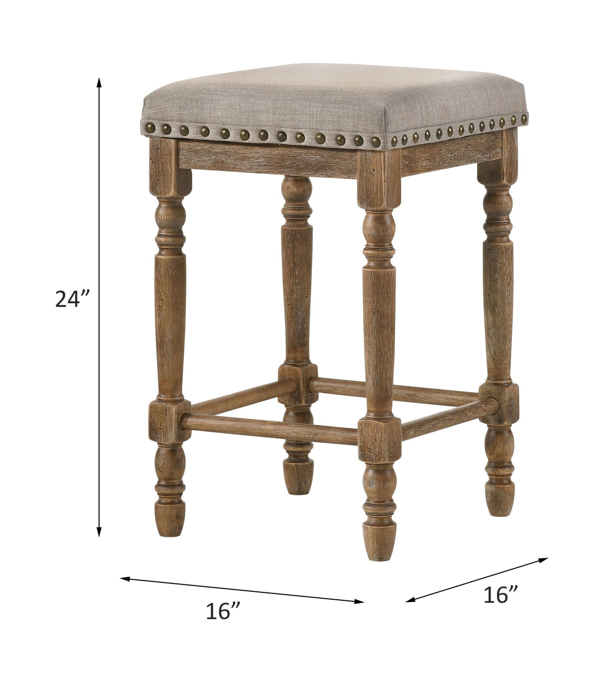 Farsiris Weathered Counter Height Stool Set of 2 - Beige
