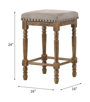 Farsiris Weathered Counter Height Stool Set of 2 - Beige