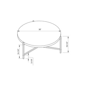 Round Coffee Table With White Metal Legs by Couch.com