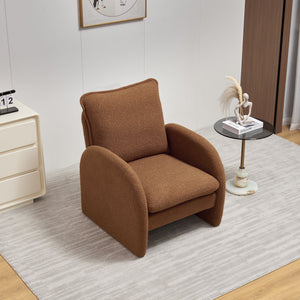 Modern Sherpa Upholstered Accent Chair, Comfortable Living Room Armchair, Lounge Chair For Bedroom, And Office by Couch.com