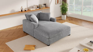 Oversized Chaise, Lounge Chair Classic Design, Soft Fabric, Durable Frame With Solid Wood Legs by Couch.com