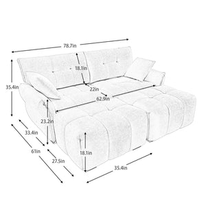 Elegant Sofa Set With Ottoman And Pillows, Textured Chenille, High Resilience Cushions by Couch.com