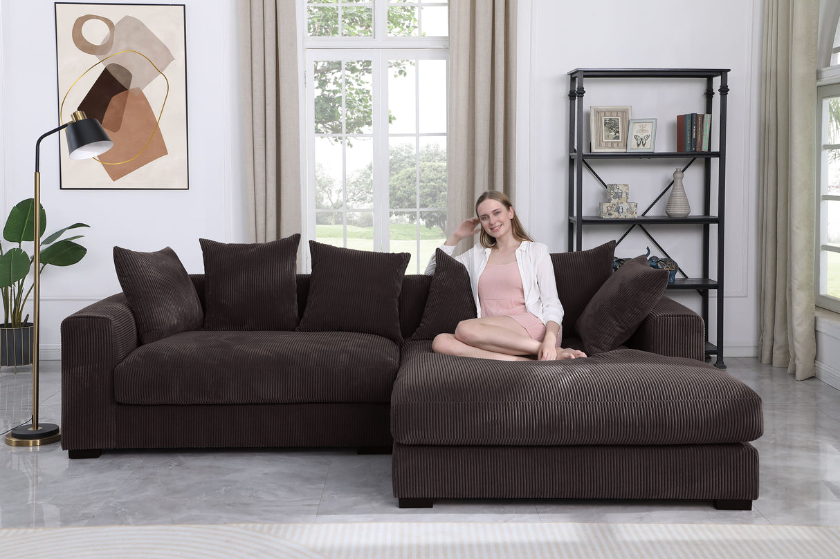 Naomi - 3 Piece Upholstered Sectional - Dark Brown by Couch.com