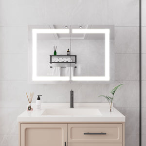 Medicine Cabinet With LED Vanity Mirror, Anti-Fog, Waterproof, Dimmable With Touch Switch by Couch.com